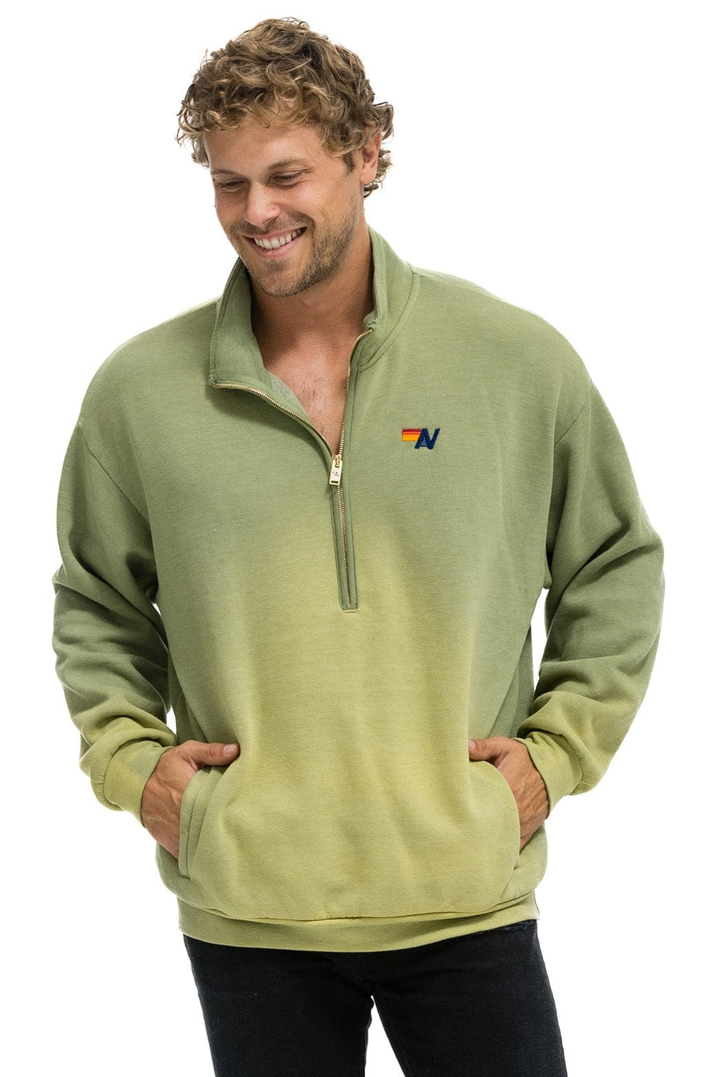 Classic ESSENTIAL HALF ZIP RELAXED SWEATSHIRT - FADED ARMY