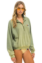 Classic ESSENTIAL HALF ZIP RELAXED SWEATSHIRT - FADED ARMY