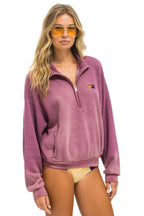 Classic ESSENTIAL HALF ZIP RELAXED SWEATSHIRT - FADED BERRY