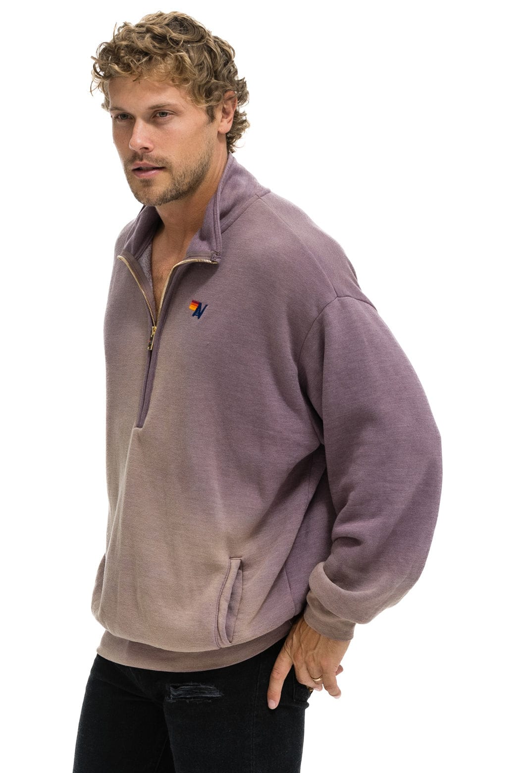 Classic ESSENTIAL HALF ZIP RELAXED SWEATSHIRT - FADED MOCHA