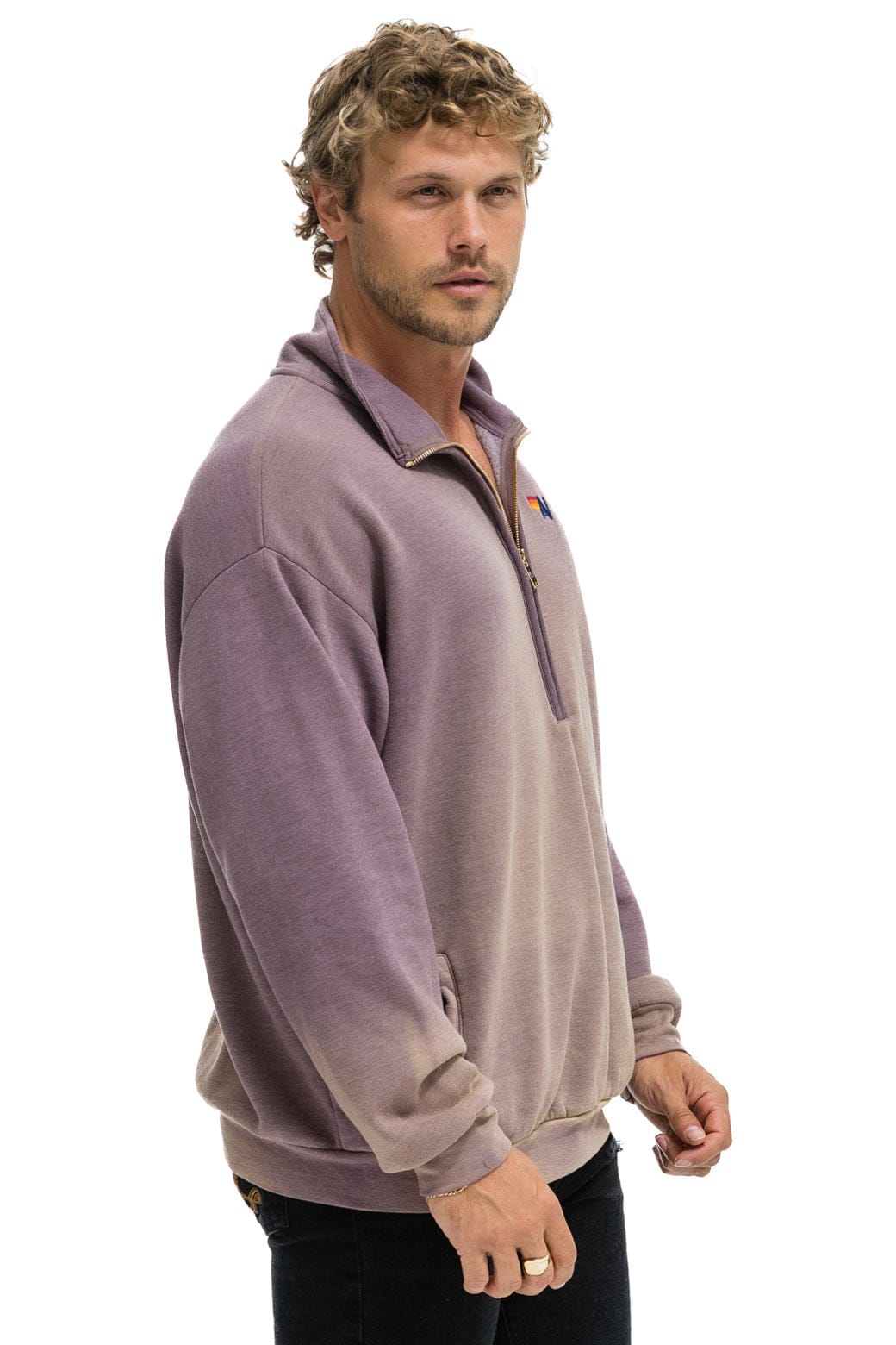 Classic ESSENTIAL HALF ZIP RELAXED SWEATSHIRT - FADED MOCHA