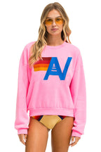 Classic LOGO RELAXED CREW SWEATSHIRT - NEON PINK