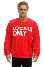Classic LOCALS ONLY RELAXED CREW SWEATSHIRT - RED