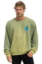 Classic CALIFORNIA PALM PATCH RELAXED CREW SWEATSHIRT - FADED ARMY
