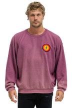 Classic BOLT BULLSEYE PATCH RELAXED CREW SWEATSHIRT - FADED BERRY