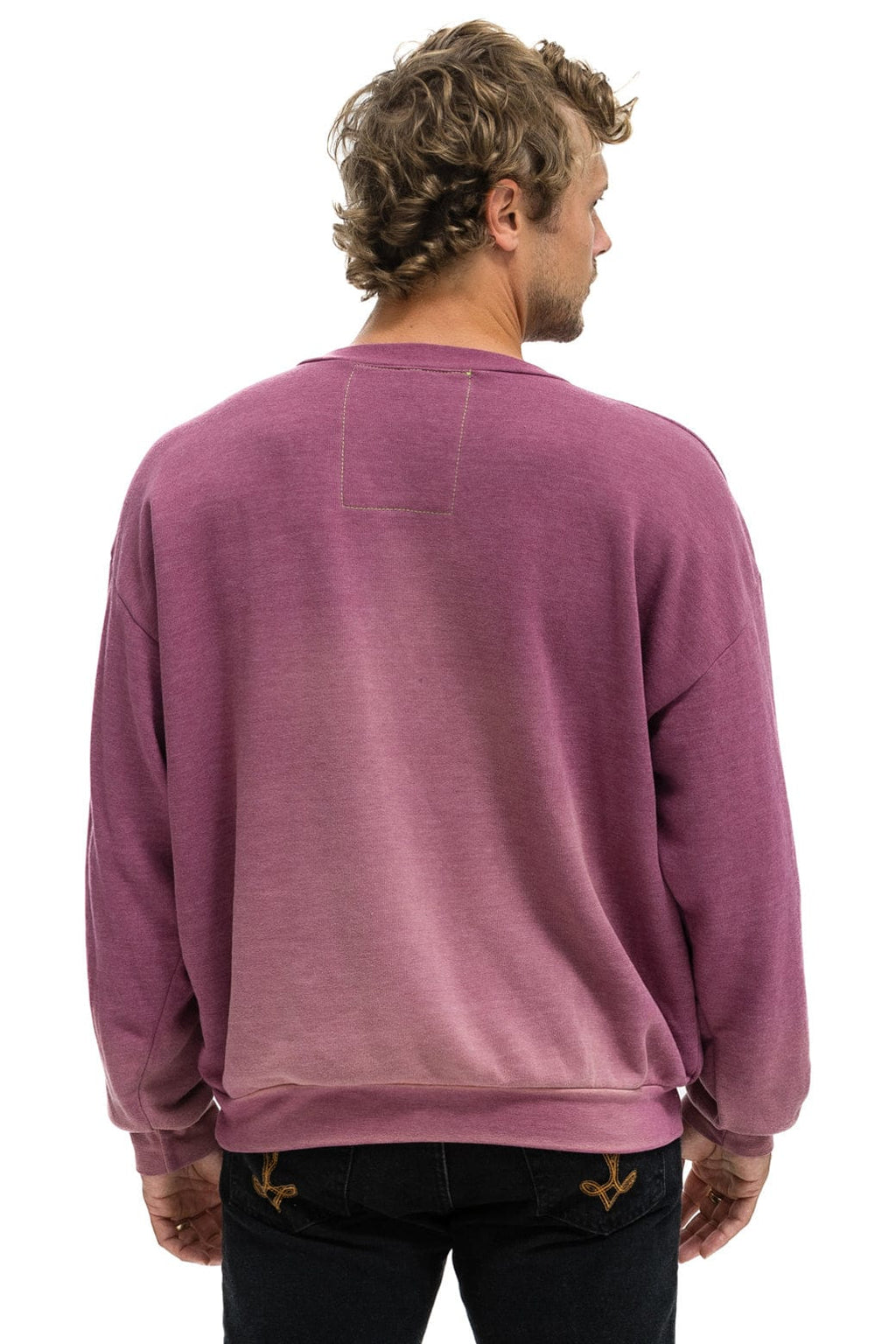 Classic BOLT BULLSEYE PATCH RELAXED CREW SWEATSHIRT - FADED BERRY