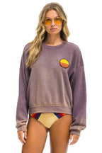 Classic SUNSET PATCH RELAXED CREW SWEATSHIRT - FADED MOCHA