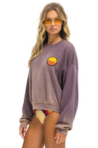 Classic SUNSET PATCH RELAXED CREW SWEATSHIRT - FADED MOCHA