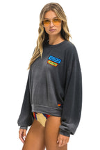 Classic LIVE FREE ADVENTURE PATCH RELAXED CREW SWEATSHIRT - FADED SMOKE