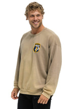 Classic CALIFORNIA SURFER PATCH RELAXED CREW SWEATSHIRT - FADED TAN
