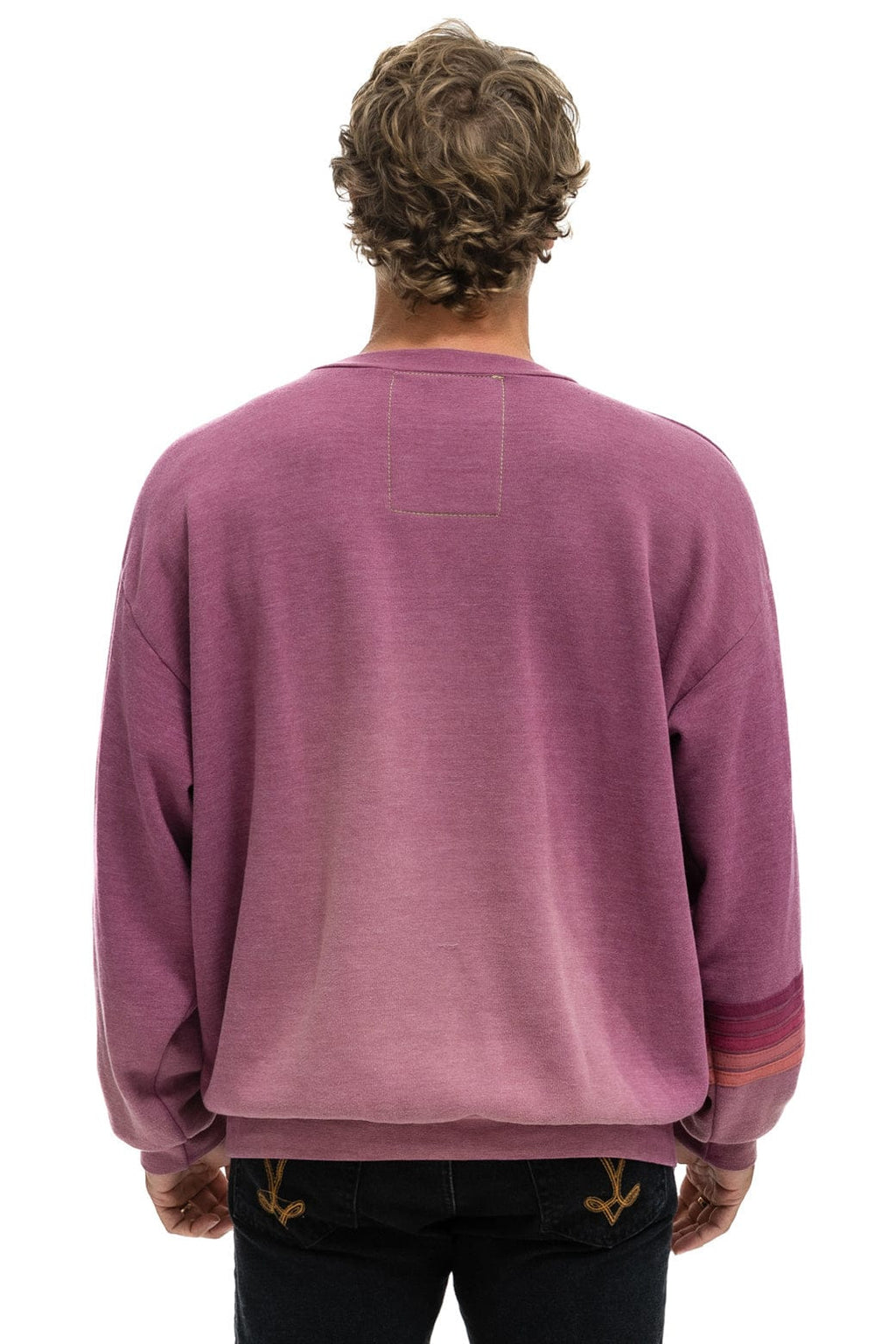Classic RUGBY STITCH RELAXED CREW SWEATSHIRT - FADED BERRY