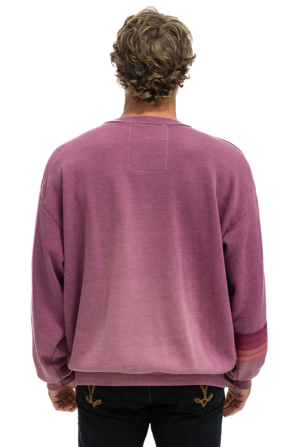 Classic RUGBY STITCH RELAXED CREW SWEATSHIRT - FADED BERRY