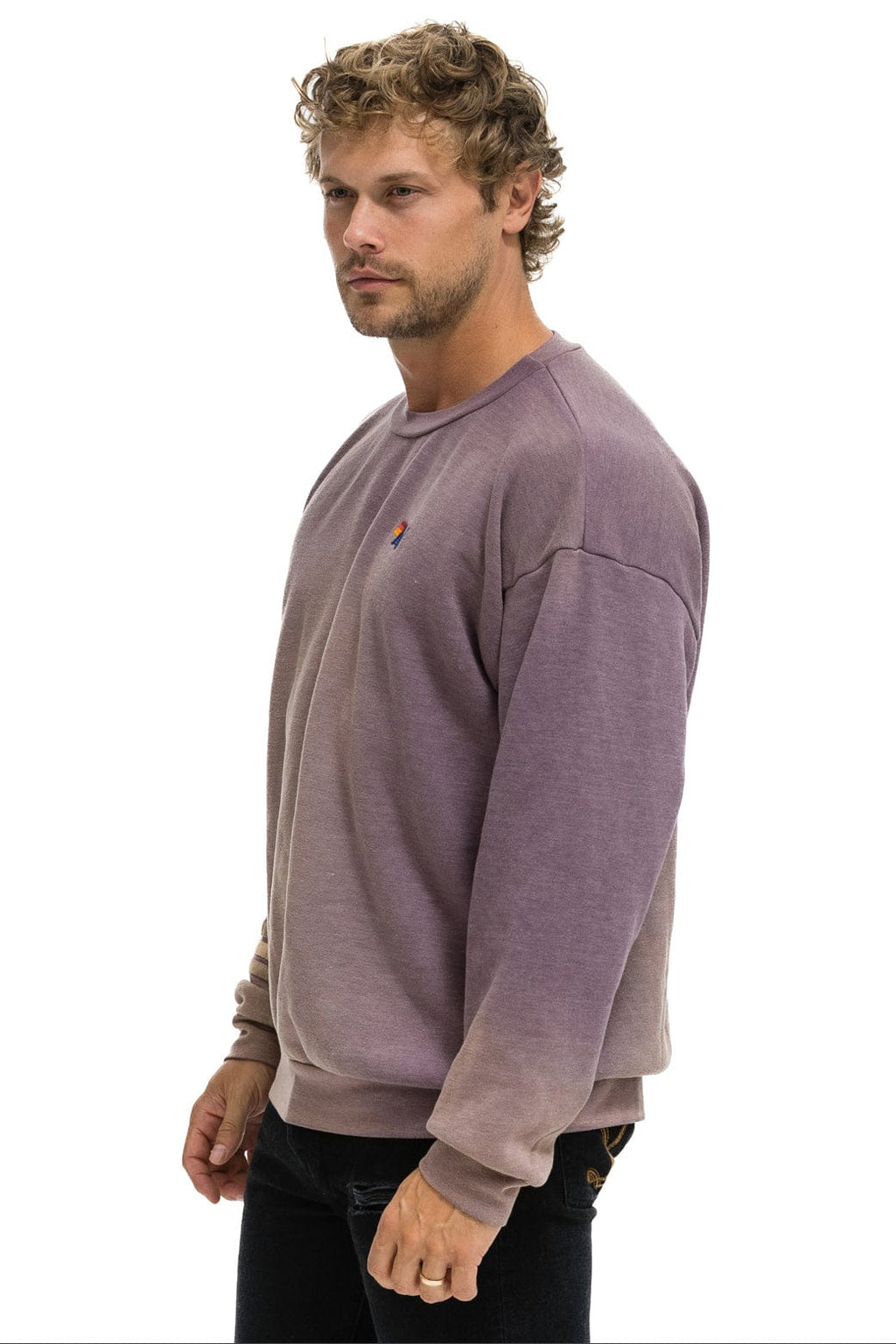 Classic RUGBY STITCH RELAXED CREW SWEATSHIRT - FADED MOCHA