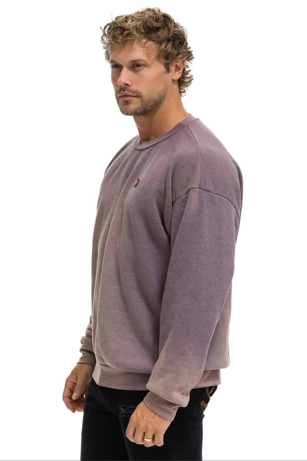 Classic RUGBY STITCH RELAXED CREW SWEATSHIRT - FADED MOCHA