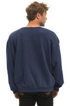 Classic 5 STRIPE RELAXED CREW SWEATSHIRT - NAVY