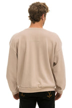 Classic 5 STRIPE RELAXED CREW SWEATSHIRT - SAND