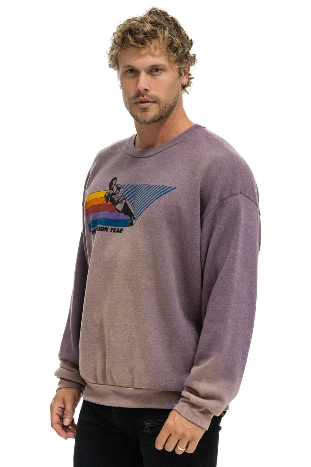 Classic WATER SKIER RELAXED CREW SWEATSHIRT - FADED MOCHA