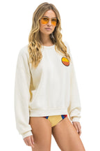 Classic SUNSET PATCH RELAXED CREW SWEATSHIRT - VINTAGE WHITE