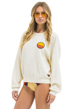 Classic SUNSET PATCH RELAXED CREW SWEATSHIRT - VINTAGE WHITE