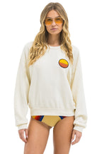 Classic SUNSET PATCH RELAXED CREW SWEATSHIRT - VINTAGE WHITE