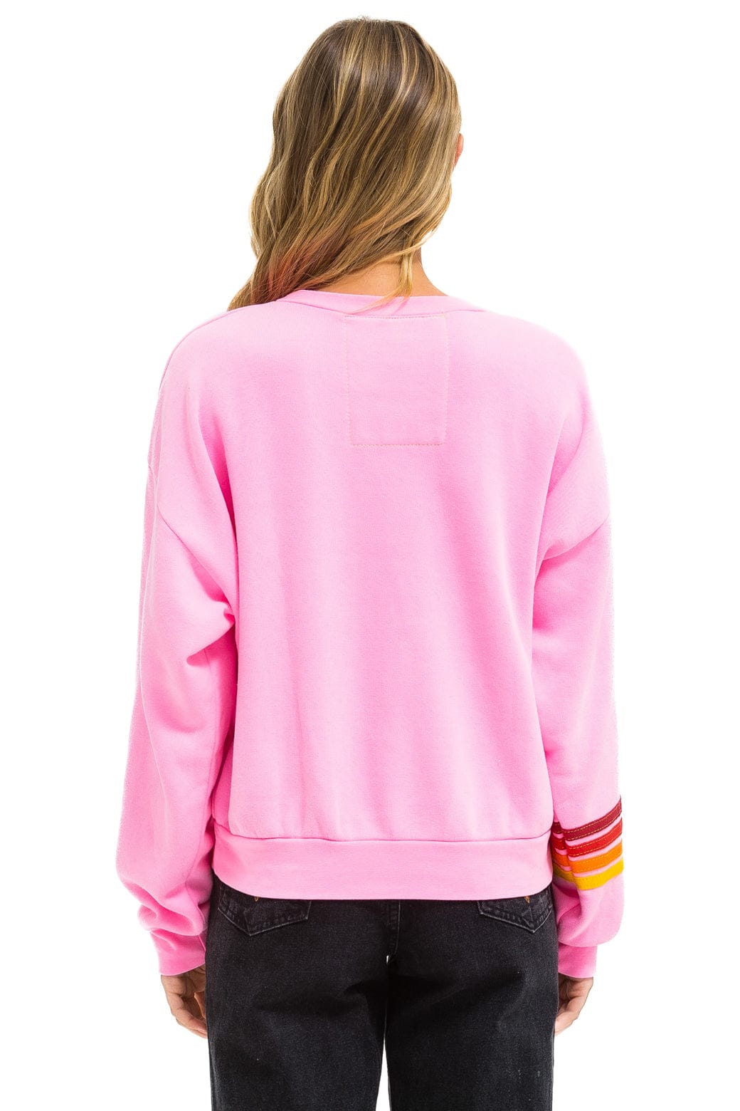 Classic UNIVERSITY OF TEXAS RUGBY STITCH CREW SWEATSHIRT RELAXED - NEON PINK