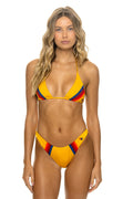 Classic 5 STRIPE LUXE TRIANGLE BIKINI TOP - HONEY