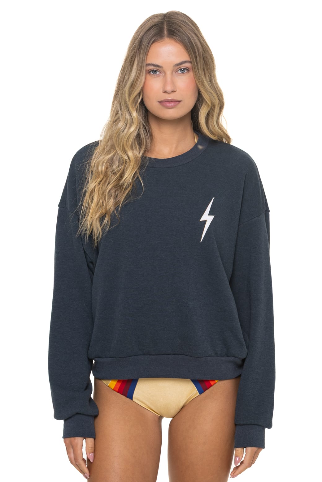 Classic BOLT STITCH RELAXED CREW SWEATSHIRT - CHARCOAL