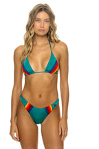 Classic 5 STRIPE LUXE BIKINI BOTTOMS - TEAL