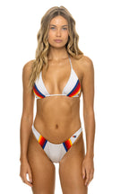 Classic 5 STRIPE LUXE TRIANGLE BIKINI TOP - CLOUD