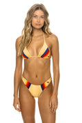 Classic 5 STRIPE LUXE TRIANGLE BIKINI TOP - GOLD
