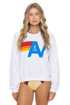 Classic LOGO RELAXED CREW SWEATSHIRT - WHITE