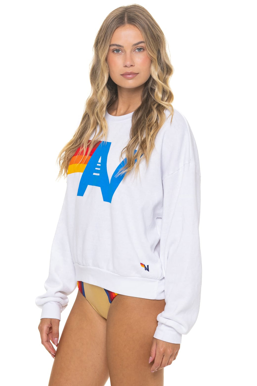 Classic LOGO RELAXED CREW SWEATSHIRT - WHITE