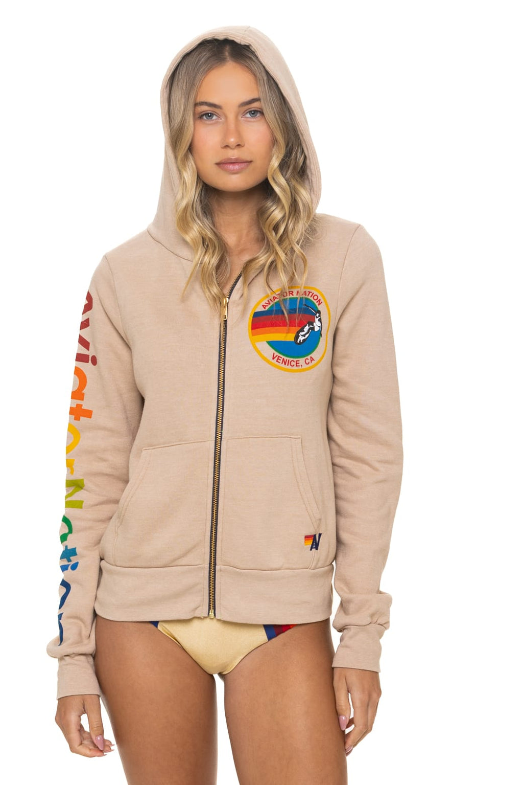 Classic AVIATOR NATION VENICE HOODIE - SAND