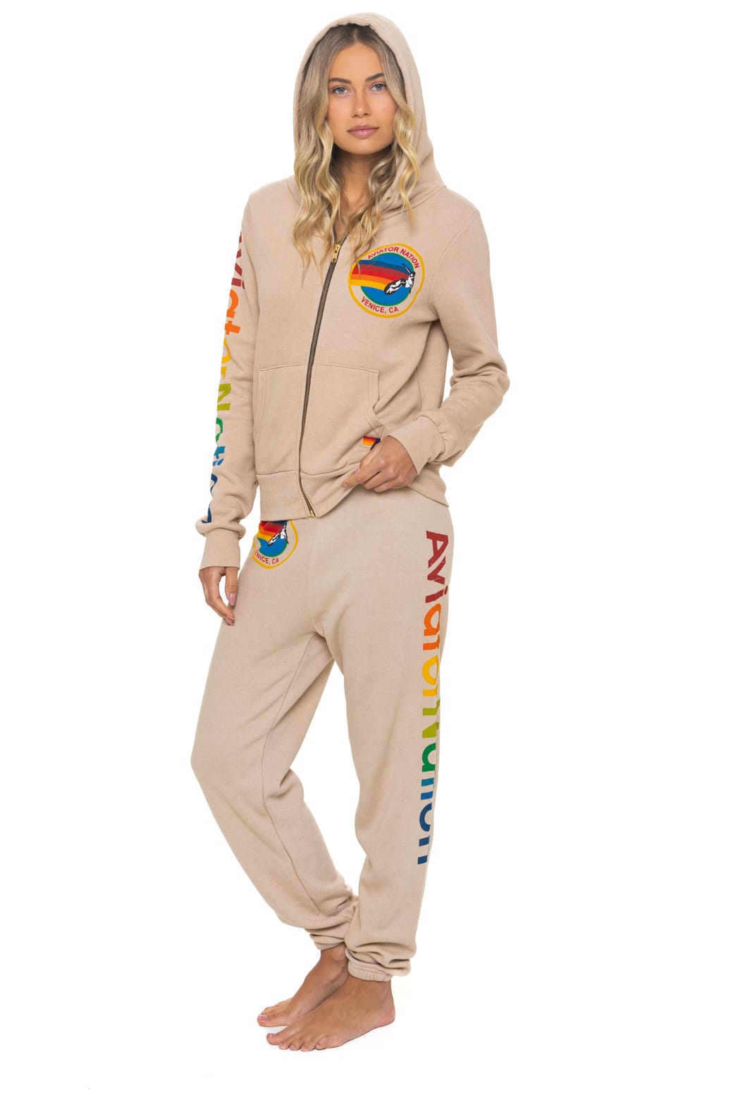 Classic AVIATOR NATION VENICE HOODIE - SAND