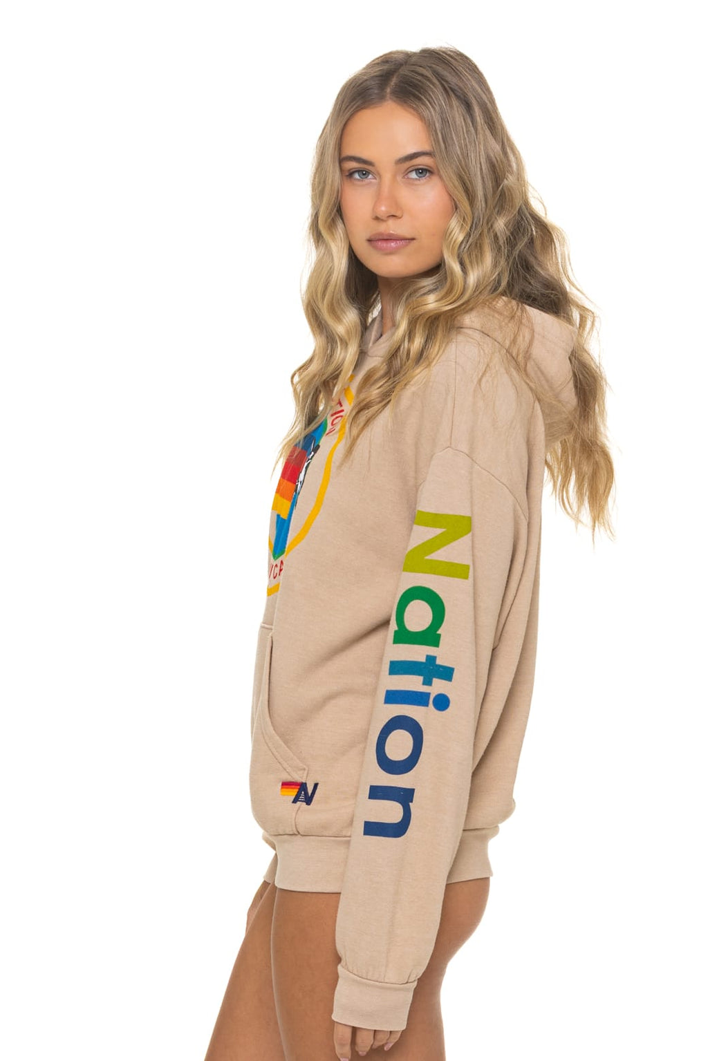 Classic AVIATOR NATION RELAXED VENICE PULLOVER HOODIE - SAND