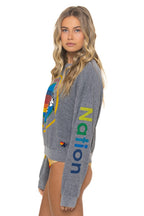 Classic AVIATOR NATION RELAXED VENICE CREW SWEATSHIRT - HEATHER GREY