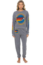 Classic AVIATOR NATION RELAXED VENICE CREW SWEATSHIRT - HEATHER GREY