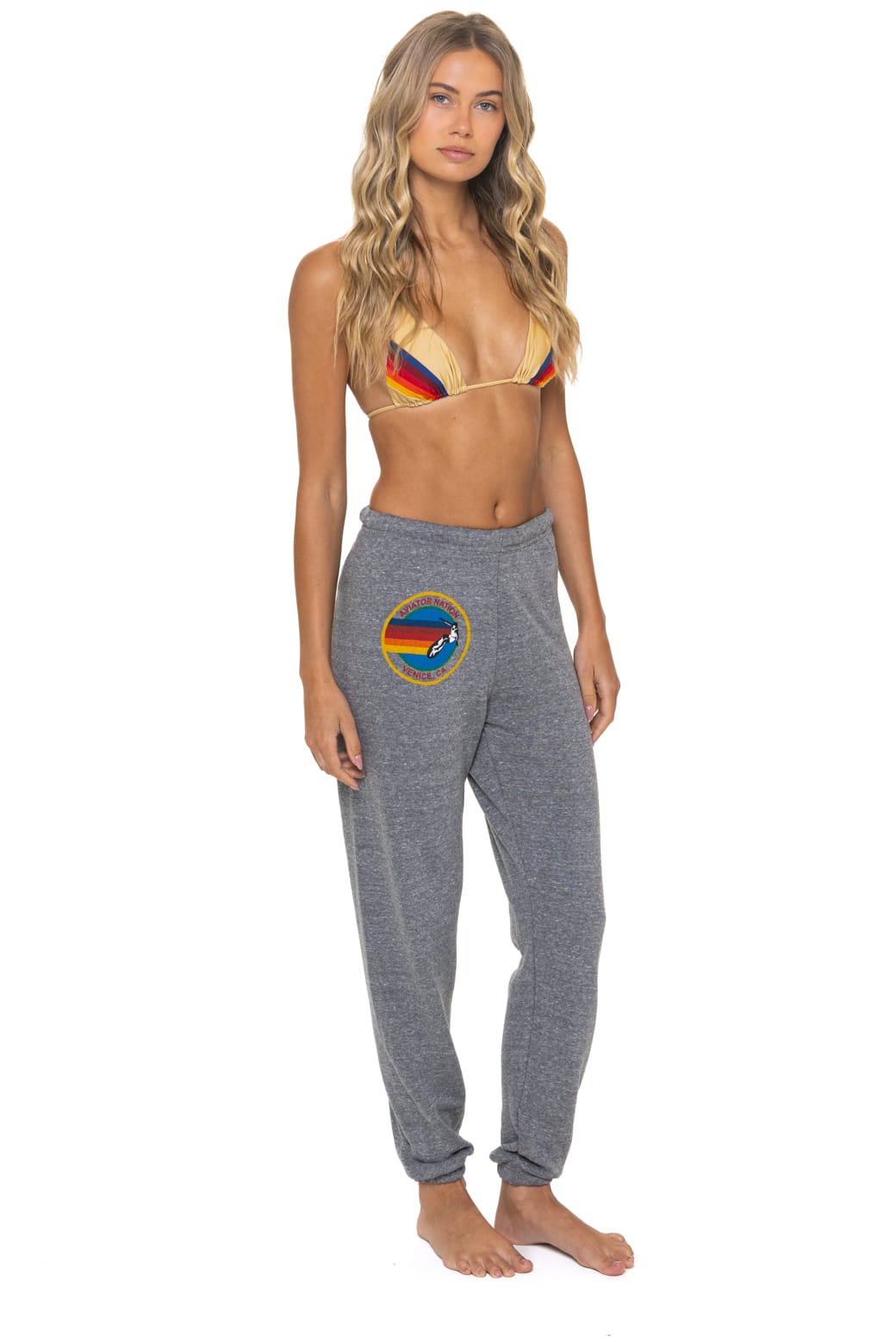 Classic AVIATOR NATION VENICE SWEATPANTS - HEATHER GREY