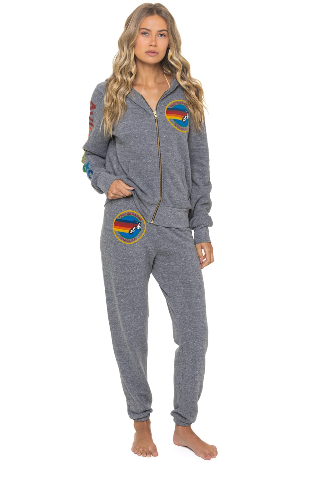 Classic AVIATOR NATION VENICE HOODIE - HEATHER GREY