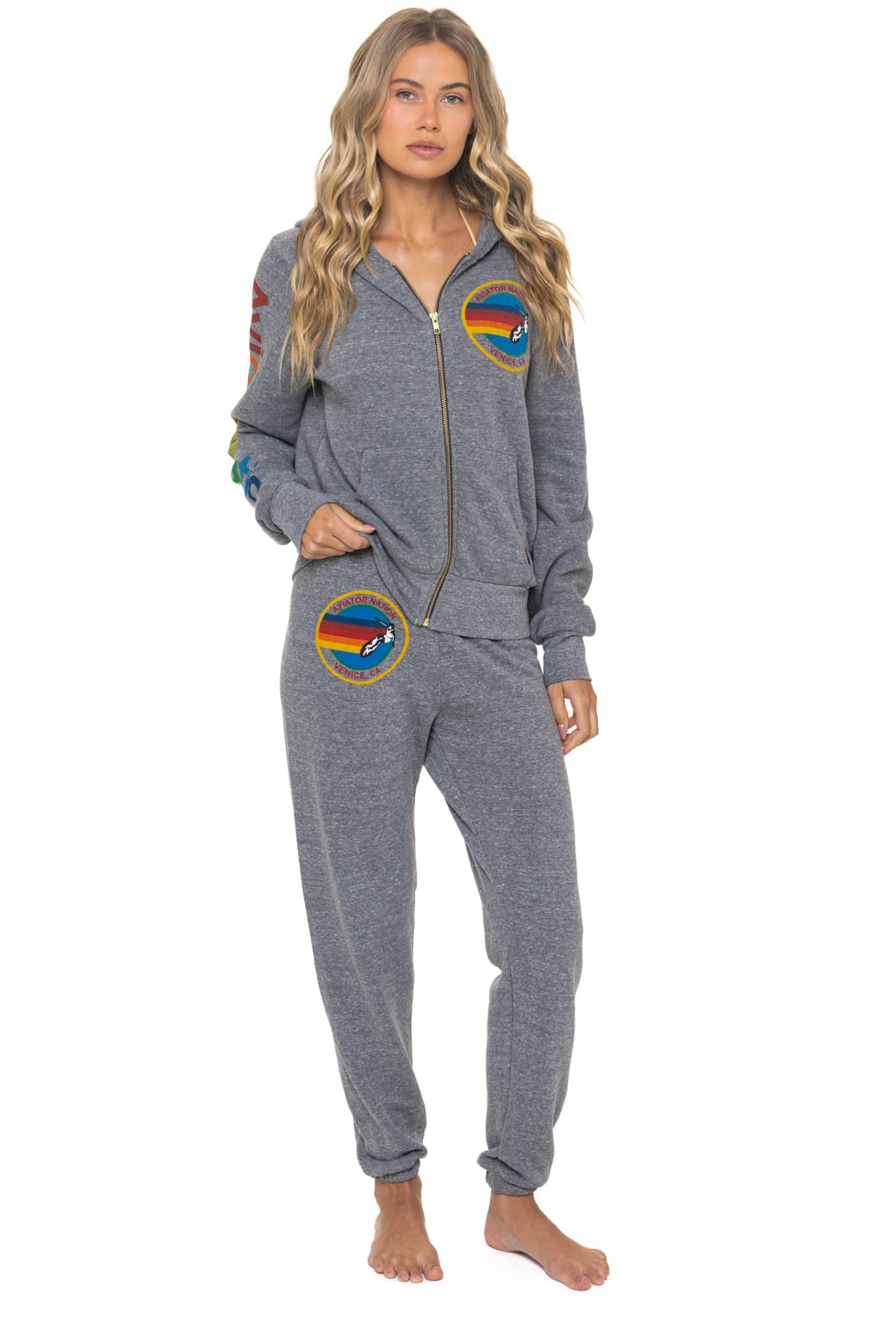 Classic AVIATOR NATION VENICE HOODIE - HEATHER GREY