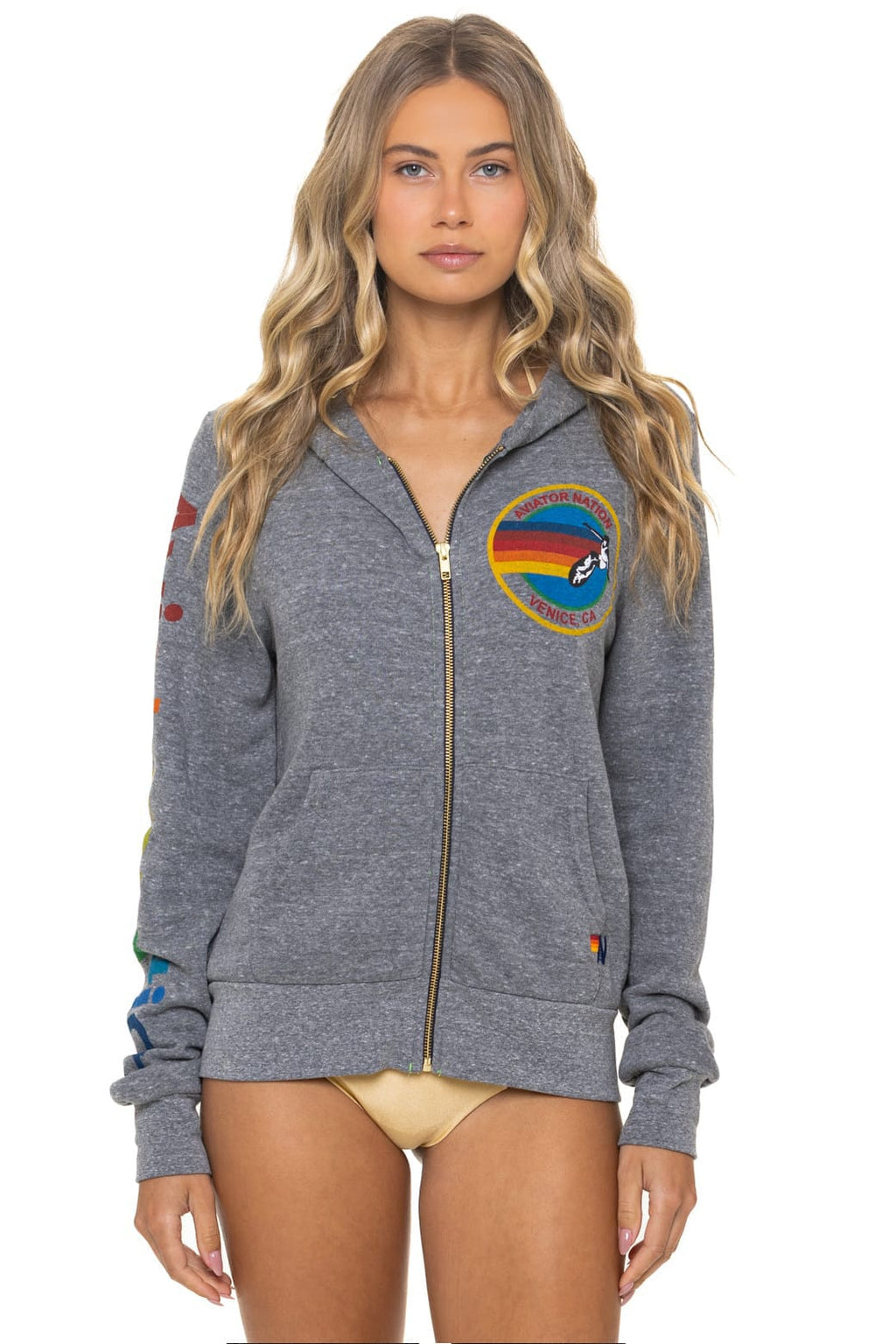 Classic AVIATOR NATION VENICE HOODIE - HEATHER GREY