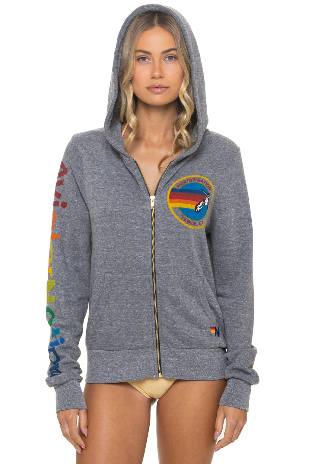 Classic AVIATOR NATION VENICE HOODIE - HEATHER GREY