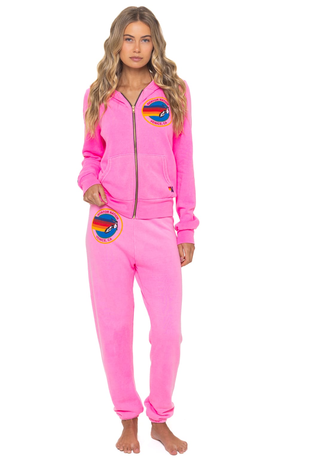 Classic AVIATOR NATION VENICE HOODIE - NEON PINK