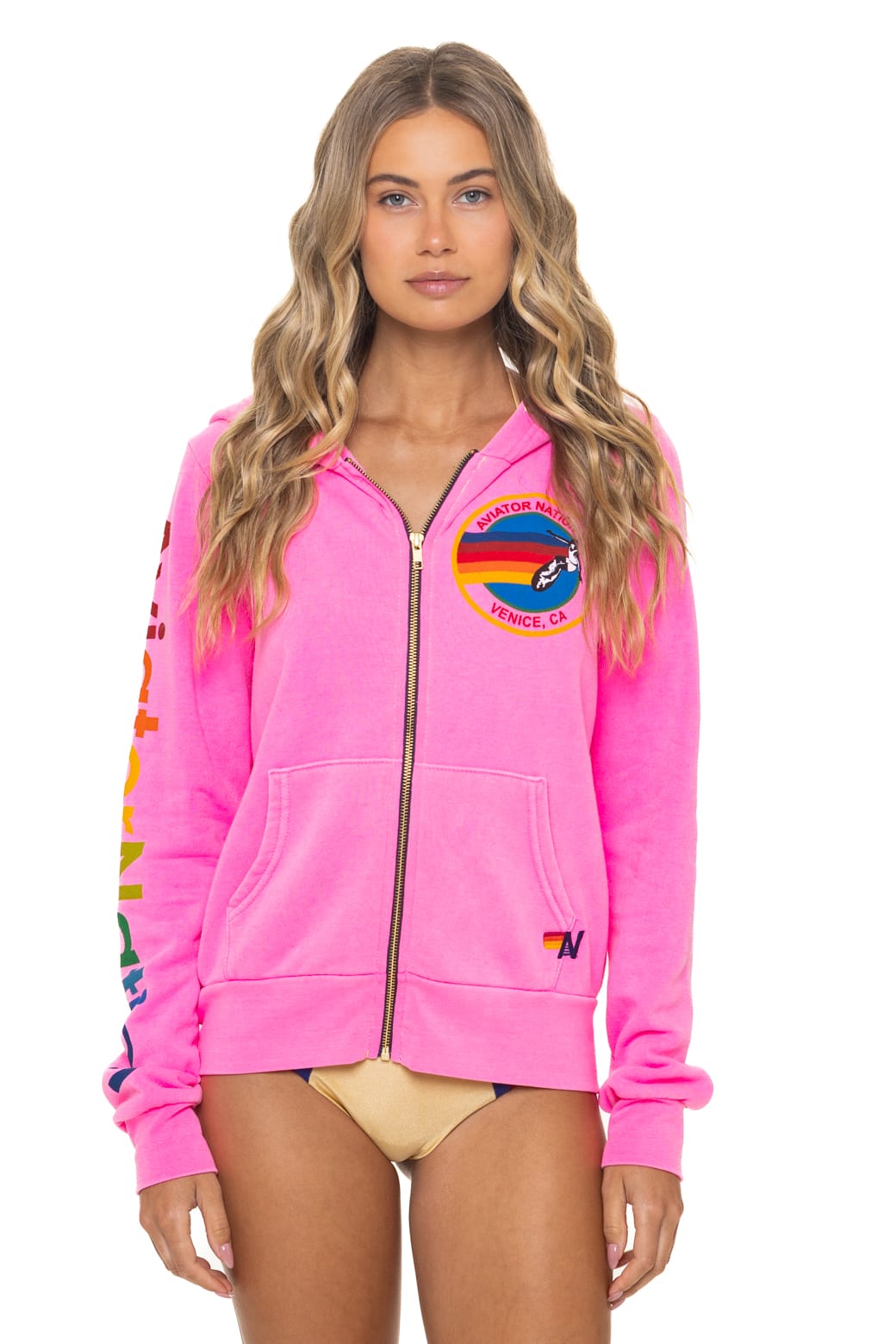 Classic AVIATOR NATION VENICE HOODIE - NEON PINK