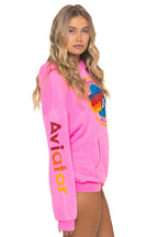 Classic AVIATOR NATION RELAXED VENICE PULLOVER HOODIE - NEON PINK