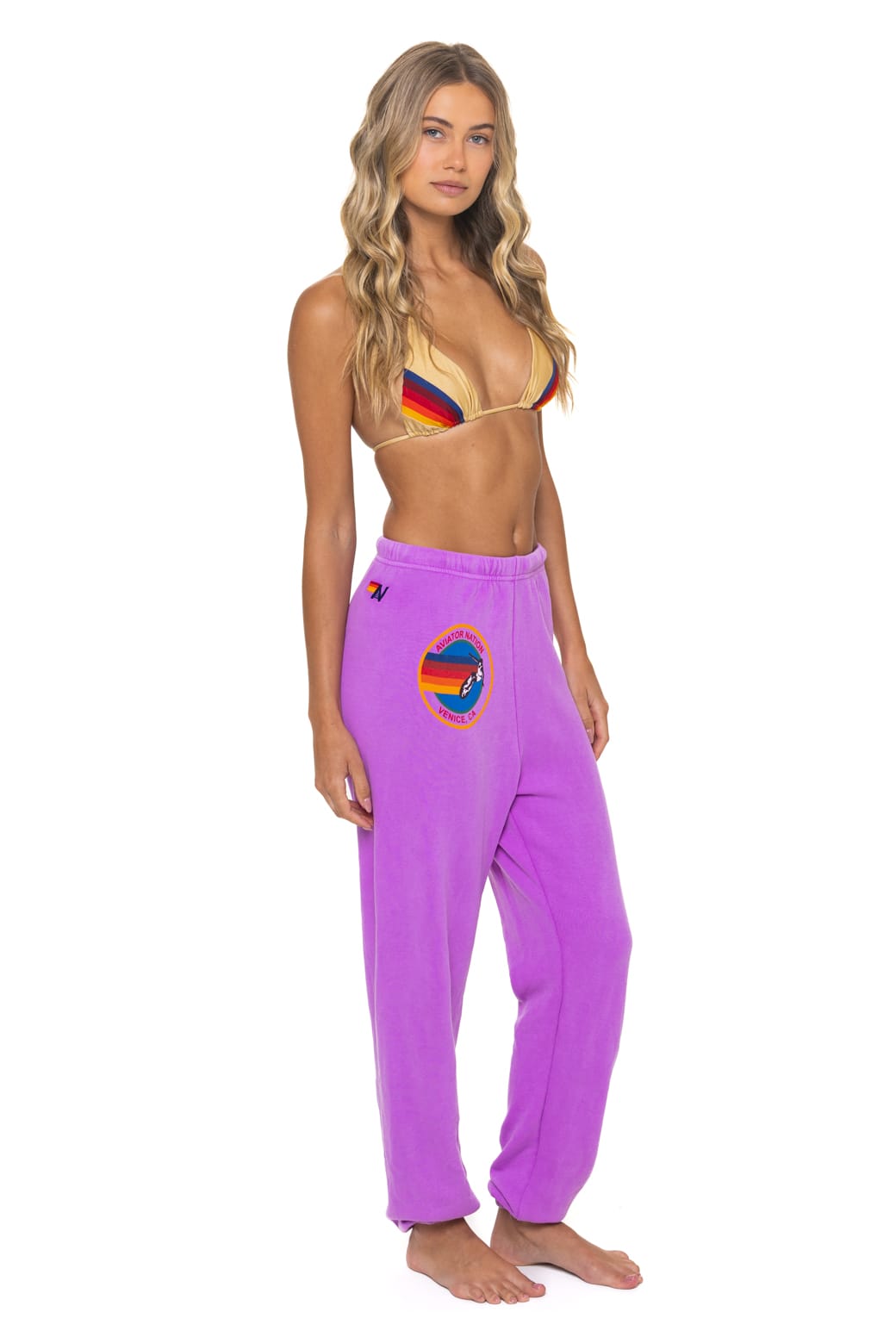 Classic AVIATOR NATION VENICE SWEATPANTS - NEON PURPLE