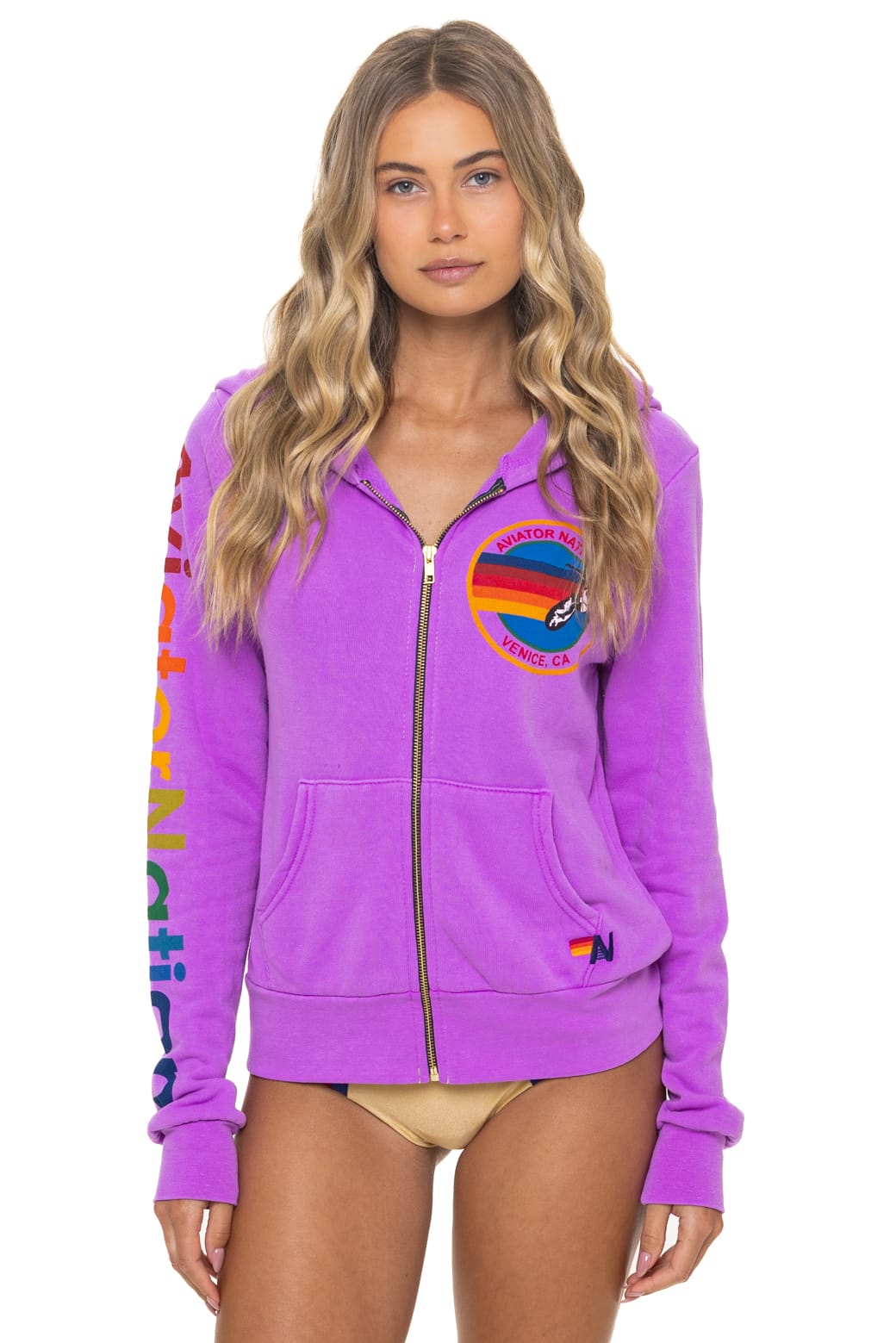 Classic AVIATOR NATION VENICE HOODIE - NEON PURPLE