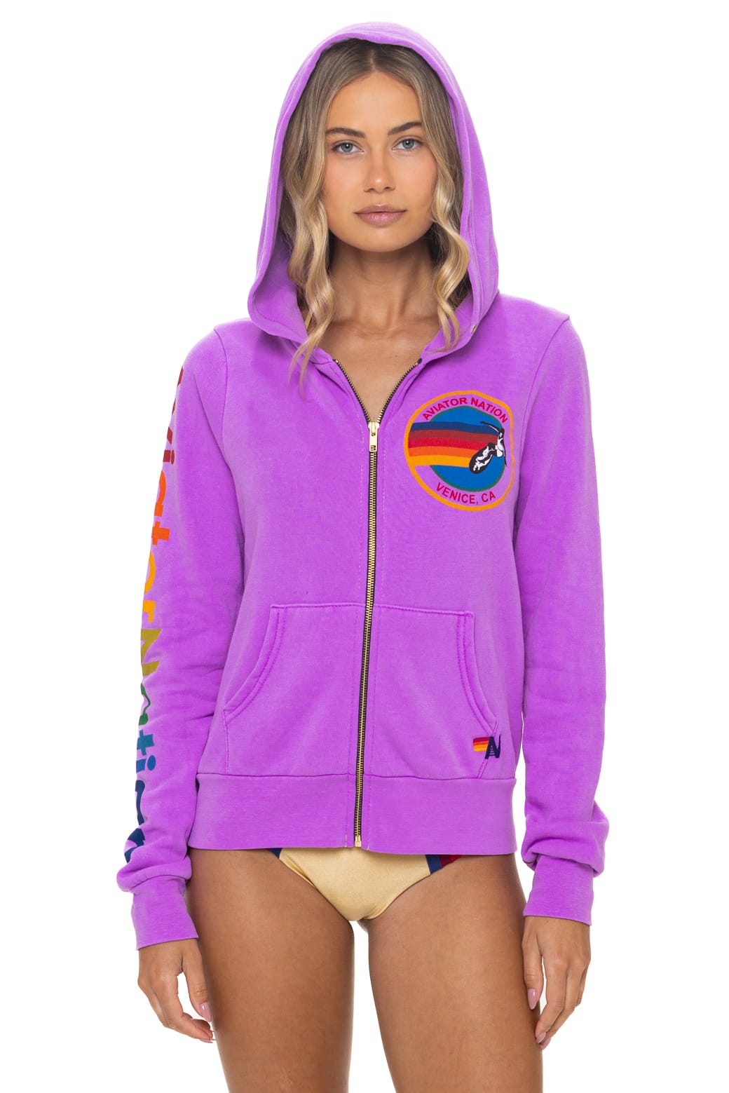 Classic AVIATOR NATION VENICE HOODIE - NEON PURPLE