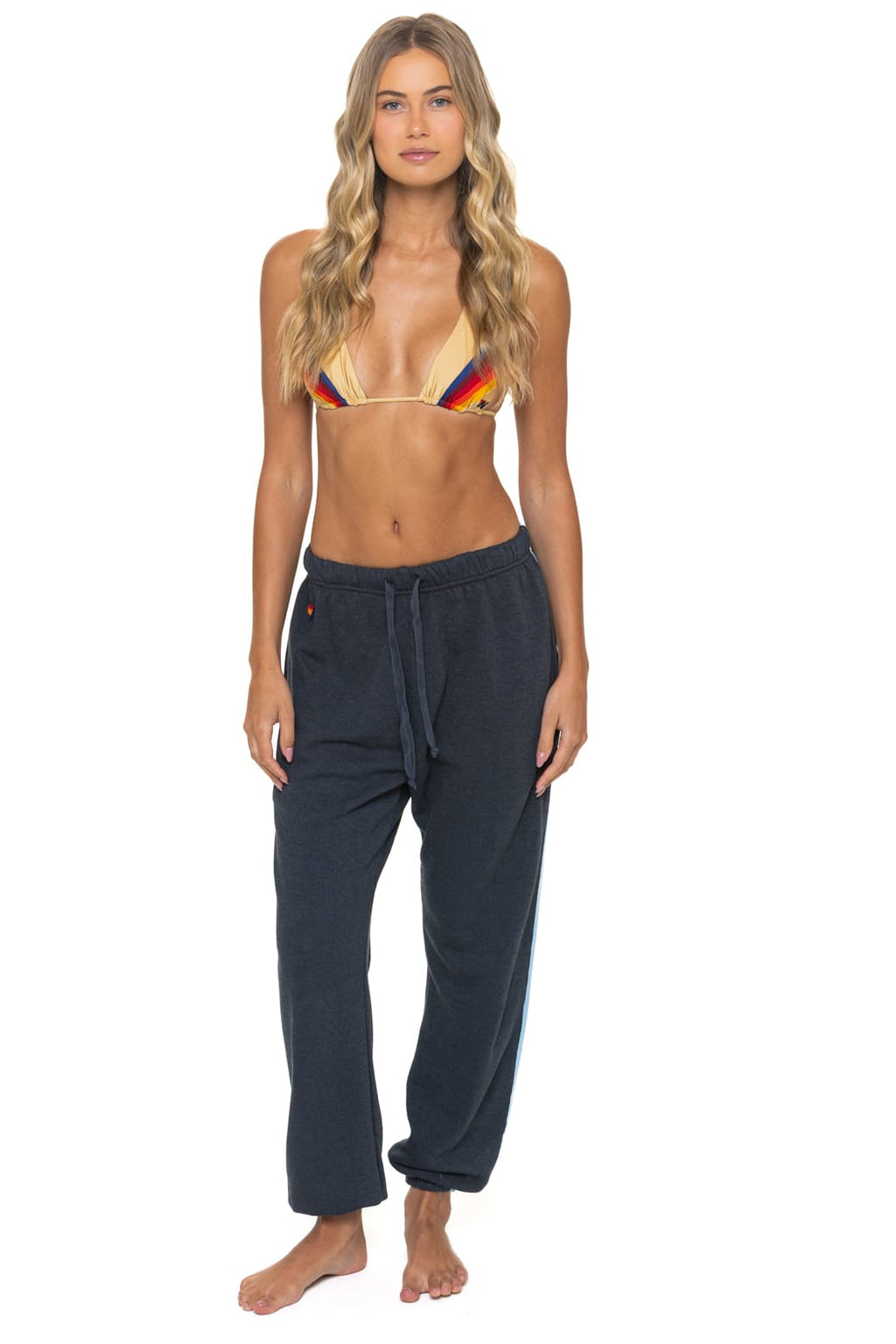 Classic 5 STRIPE SWEATPANTS - CHARCOAL BLUE