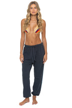 Classic 5 STRIPE SWEATPANTS - CHARCOAL BLUE